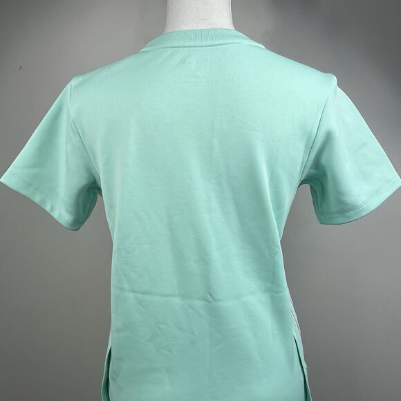 Adidas Mint Green Trefoil Logo T-shirt Tee Dress Size M Side Snap - Picture 13 of 15